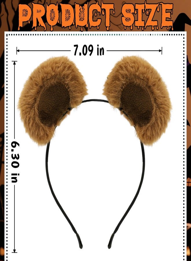 Voiiake Bear or Chipmunk Ears Headband Brown, Cute Care Hairband for Bear Costume, Animal Ear Head Wear for Makeup Washing Face Halloween Cosplay Dress up Costume Adults Women Gift - Image 2